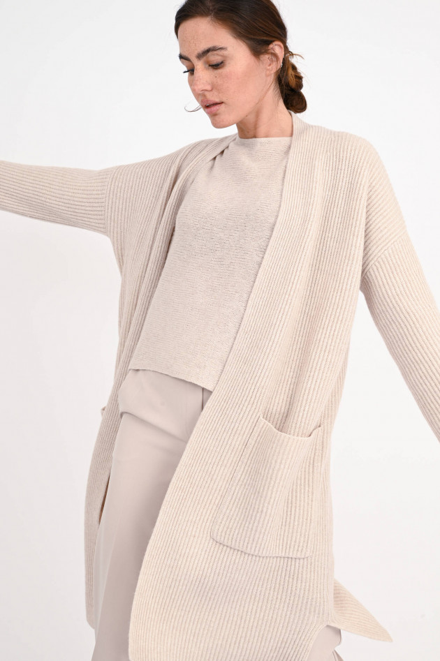 1868 Rippstrick-Cardigan aus Cashmere-Mix in Sand