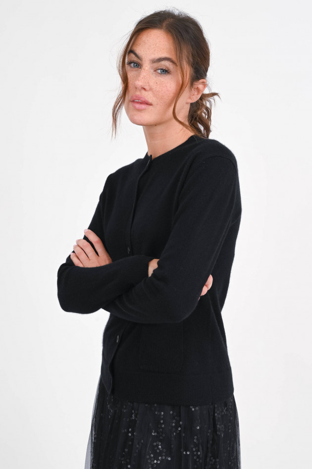 1868 Strickjacke aus Cashmere in Schwarz