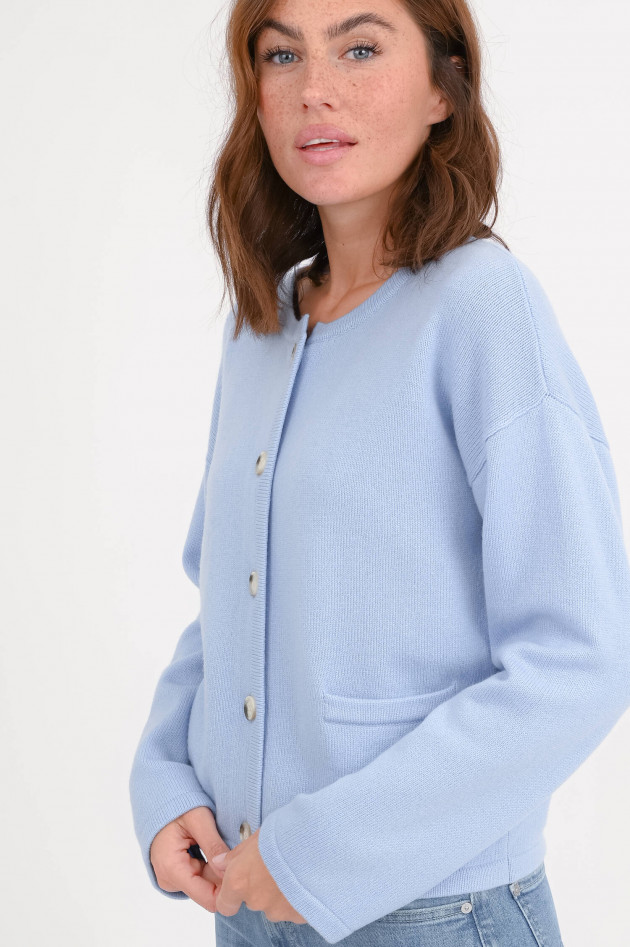 1868 Strickweste aus Woll-Cashmere-Mix in Hellblau