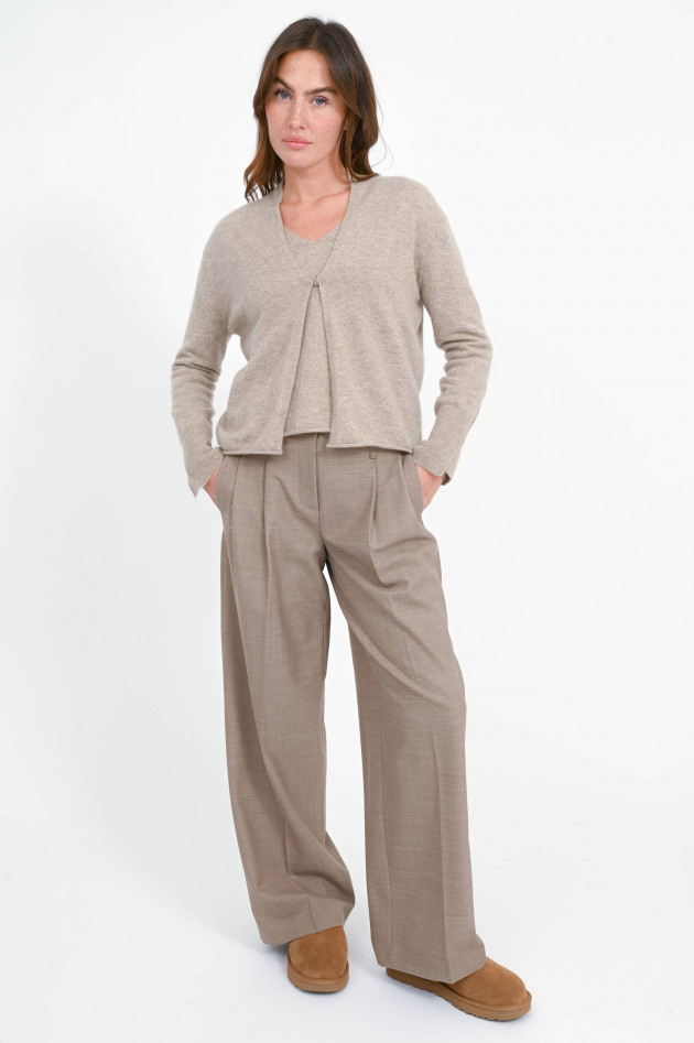 1868 Cashmere-Strickjacke in Grayscale
