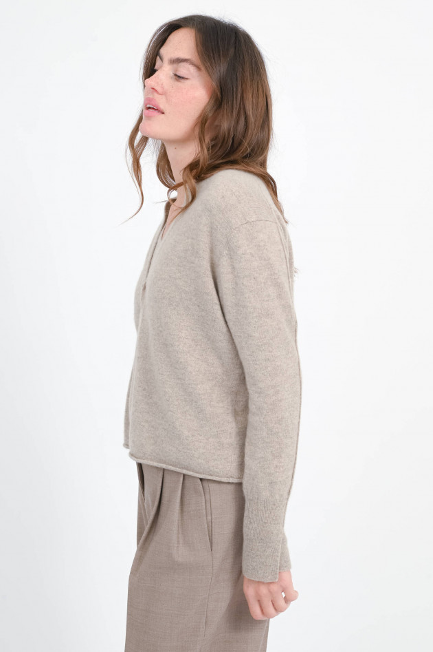 1868 Cashmere-Strickjacke in Grayscale