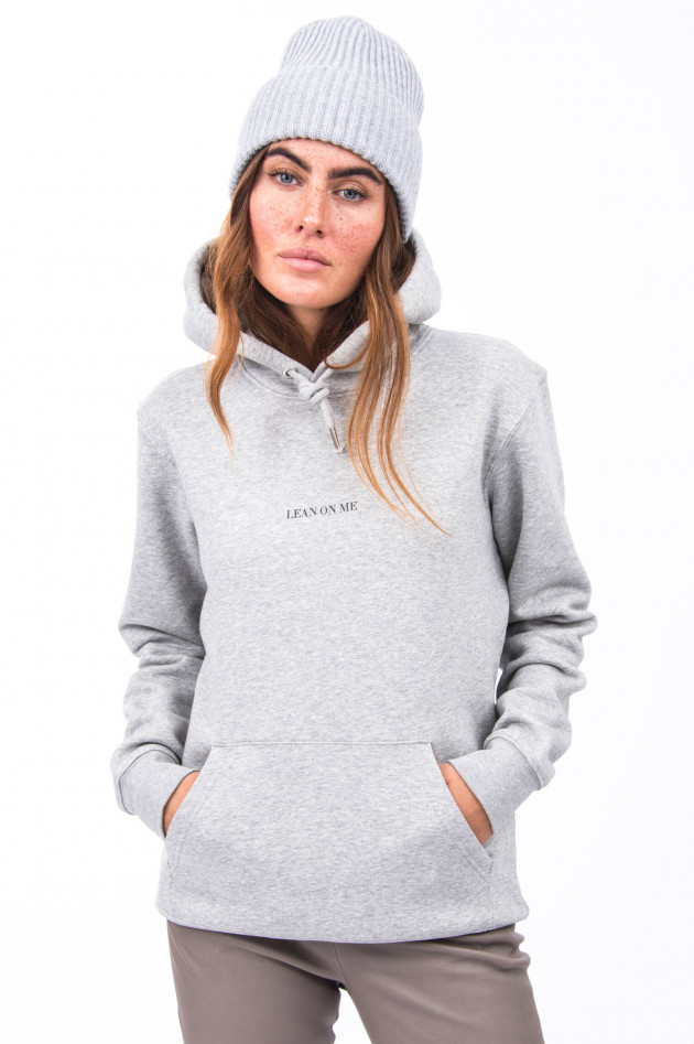 1868 Hoodie LEAN ON ME in Hellgrau meliert