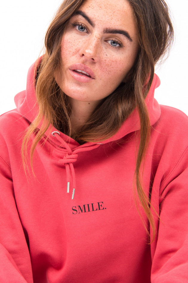 1868 Hoodie SMILE in Korallrot