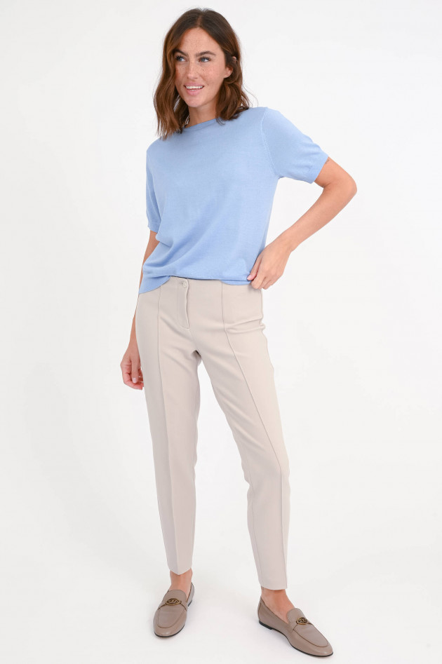 1868 Kurzarm-Woll-Pullover in Hellblau
