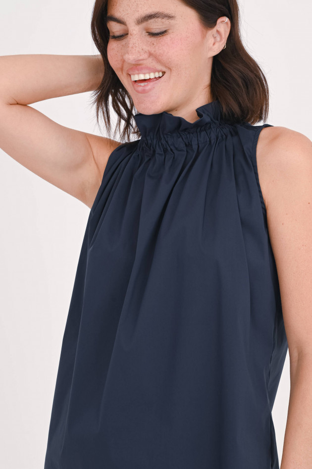 1868 Top VICKY mit gerüschtem Kragen in Navy