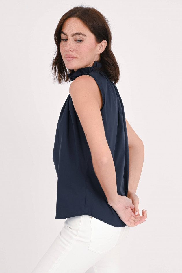 1868 Top VICKY mit gerüschtem Kragen in Navy