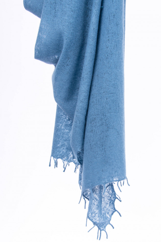 1868 Cashmere Schal in Mittelblau