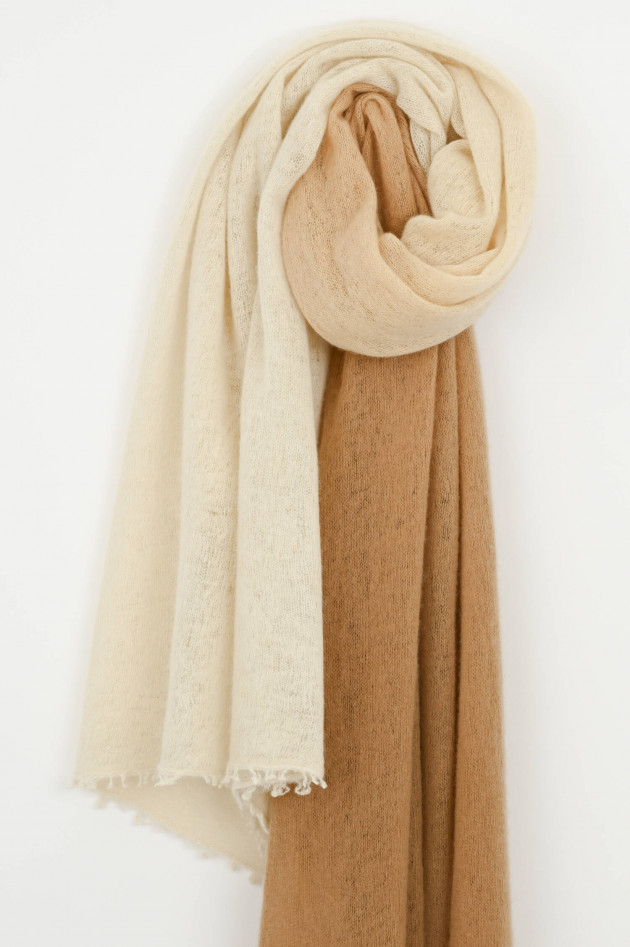 1868 Cashmere Schal mit Farbverlauf in Camel/Creme