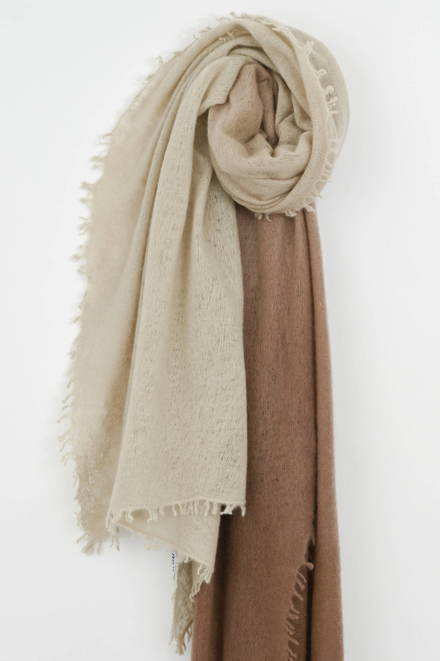 1868 Cashmere Schal mit Farbverlauf in Taupe/Creme