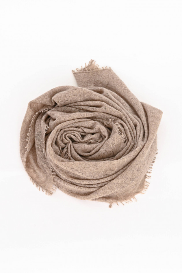 1868 Weicher Schal aus Cashmere in Taupe meliert