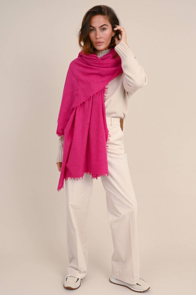 1868 Feiner Schal aus Cashmere in Fuchisa
