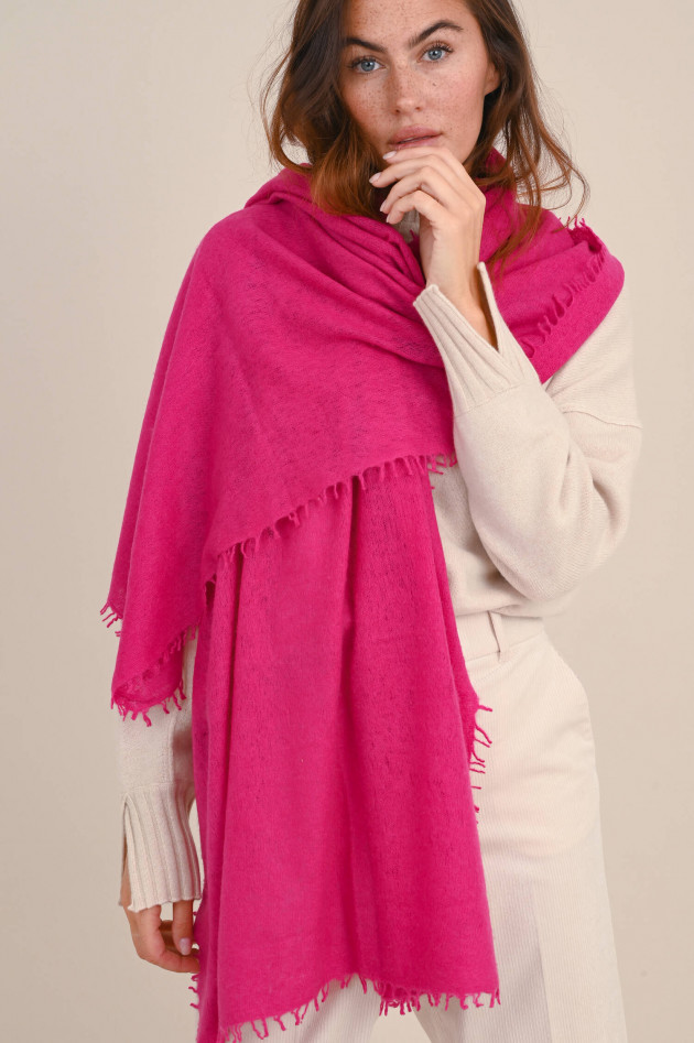 1868 Feiner Schal aus Cashmere in Fuchisa