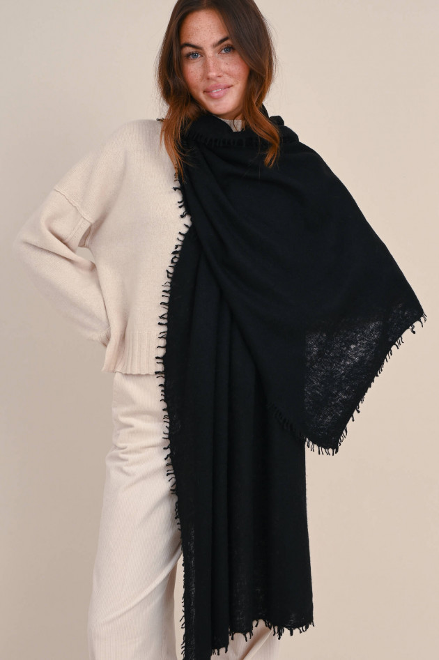 1868 Feiner Schal aus Cashmere in Schwarz