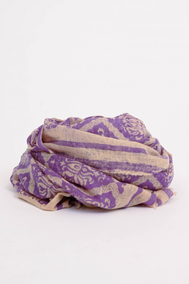 1868 Cashmere-Schal ORNAMENT in Flieder/Natur