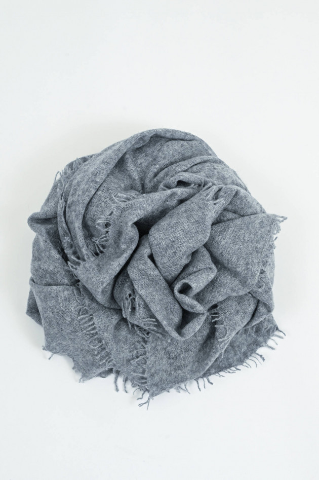 1868 Cashmere-Schal in Mittelgrau meliert