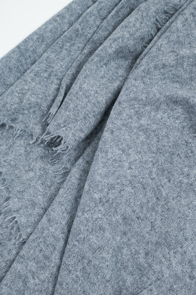1868 Cashmere-Schal in Mittelgrau meliert