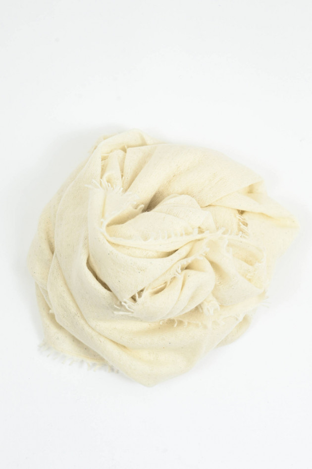1868 Pailetten-Schal aus Cashmere in Creme
