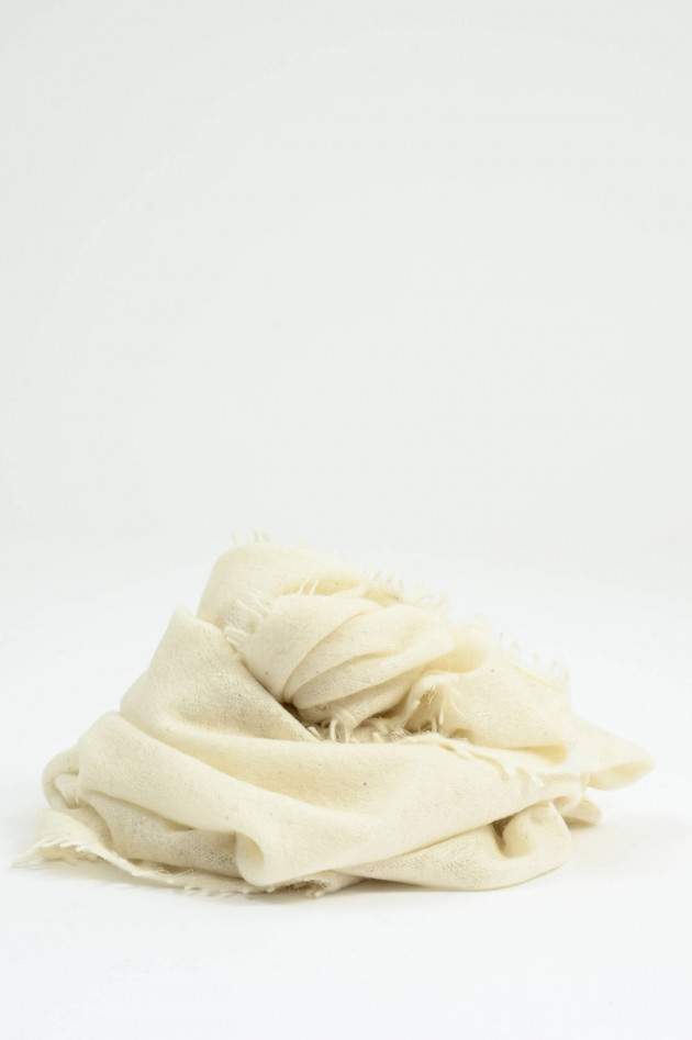 1868 Pailetten-Schal aus Cashmere in Creme
