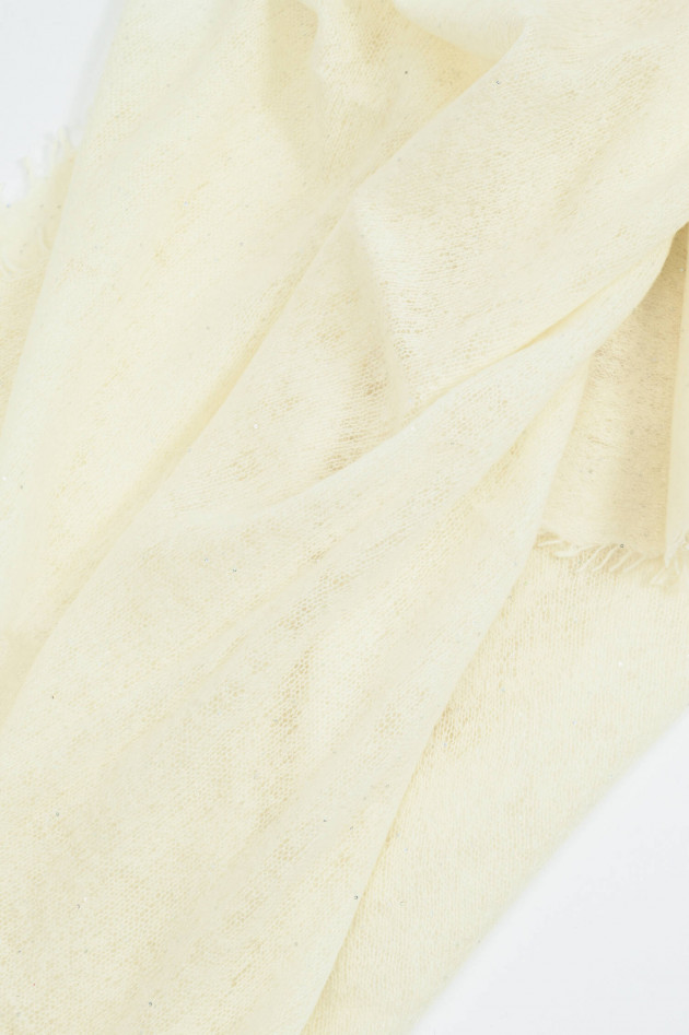 1868 Pailetten-Schal aus Cashmere in Creme