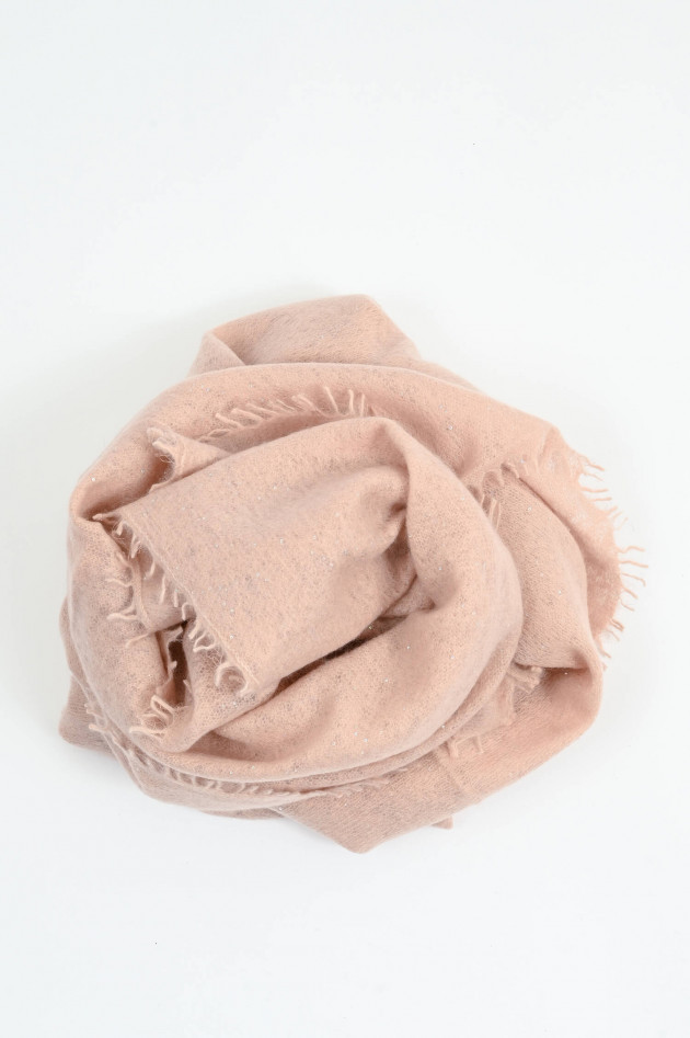1868 Pailetten-Schal aus Cashmere in Rosa