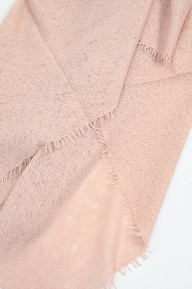 1868 Pailetten-Schal aus Cashmere in Rosa