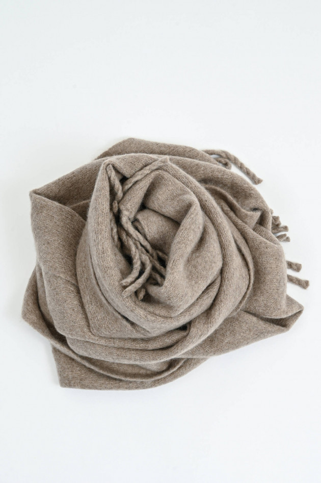 1868 Cashmere-Schal mit breiten Fransen in Beige