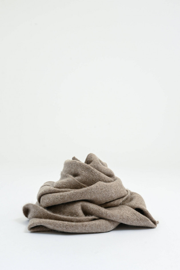 1868 Cashmere-Schal mit breiten Fransen in Beige