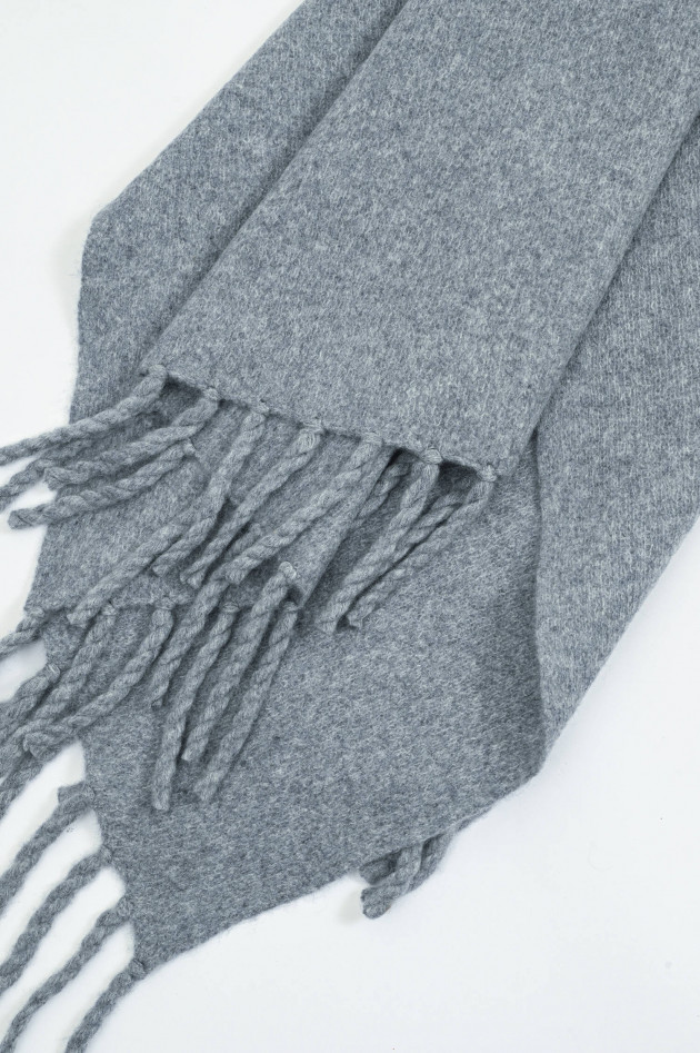 1868 Cashmere-Schal mit breiten Fransen in Hellgrau