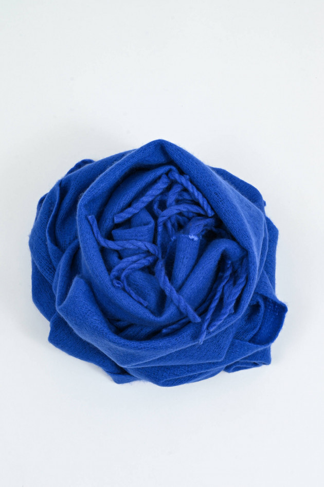 1868 Cashmere-Schal mit breiten Fransen in Blue