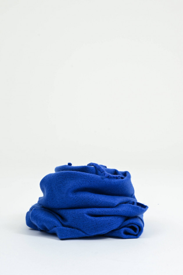 1868 Cashmere-Schal mit breiten Fransen in Blue