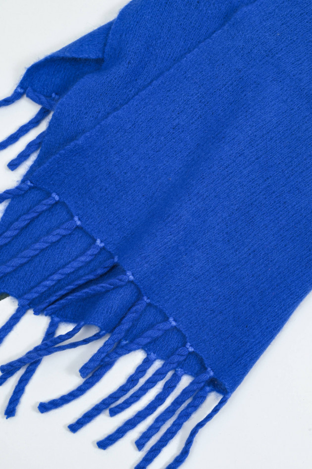 1868 Cashmere-Schal mit breiten Fransen in Blue