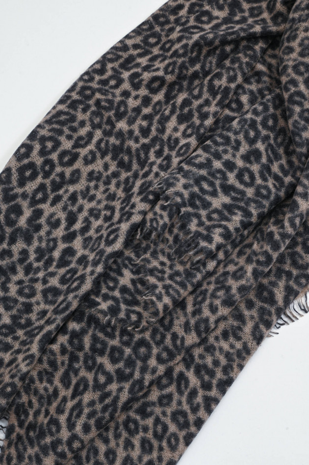 1868 Leo-Schal aus Cashmere in Schwarz/Taupe