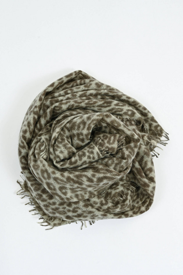 1868 Leo-Schal aus Cashmere in Khaki/Salbei