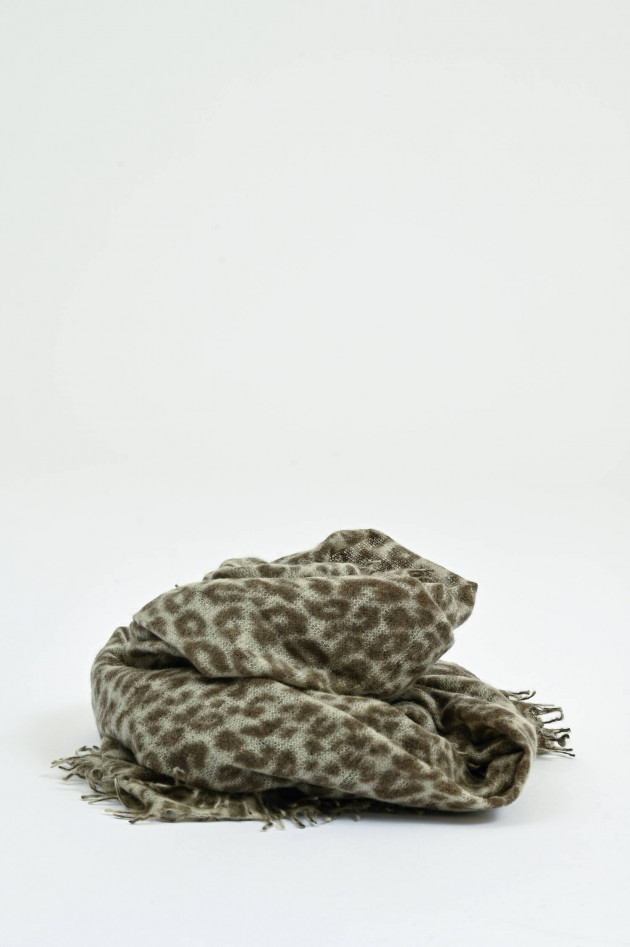 1868 Leo-Schal aus Cashmere in Khaki/Salbei