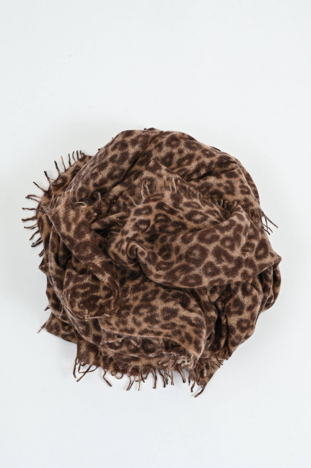 1868 Leo-Schal aus Cashmere in Chocolate/Beige