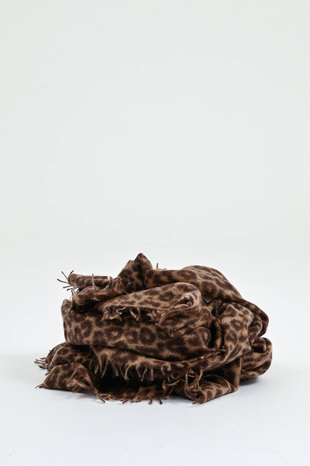1868 Leo-Schal aus Cashmere in Chocolate/Beige