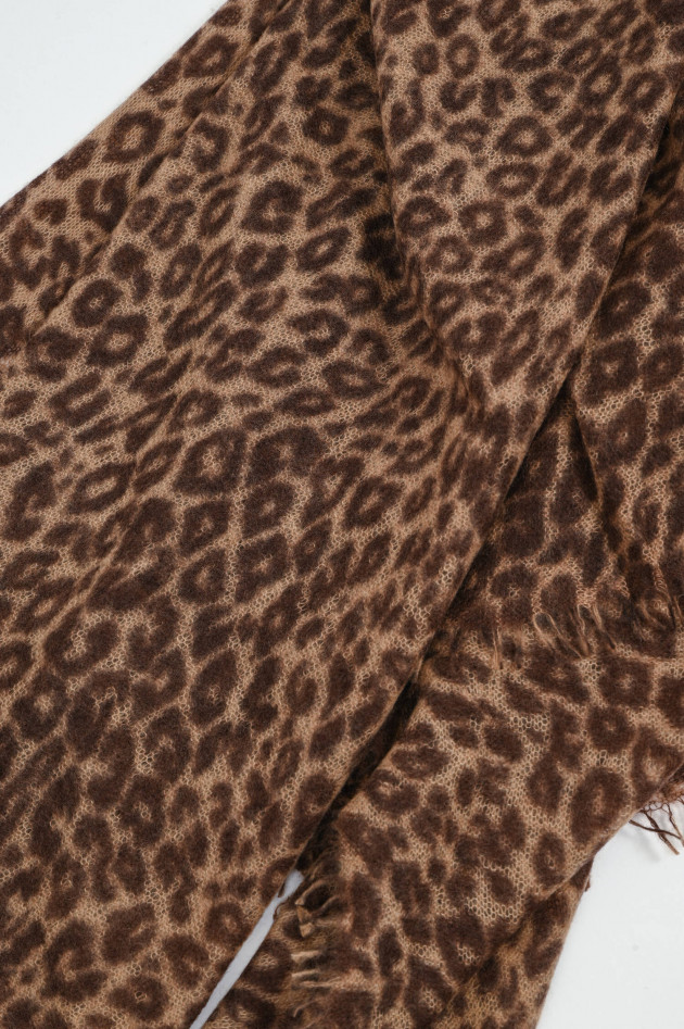 1868 Leo-Schal aus Cashmere in Chocolate/Beige