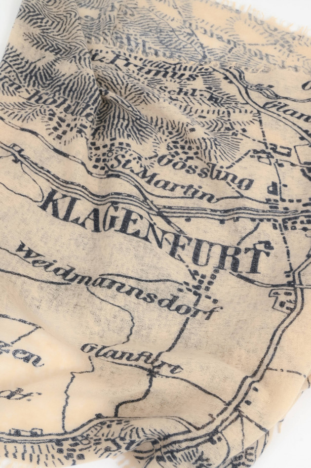 1868 Cashmere Schal KLAGENFURT in Creme/Navy