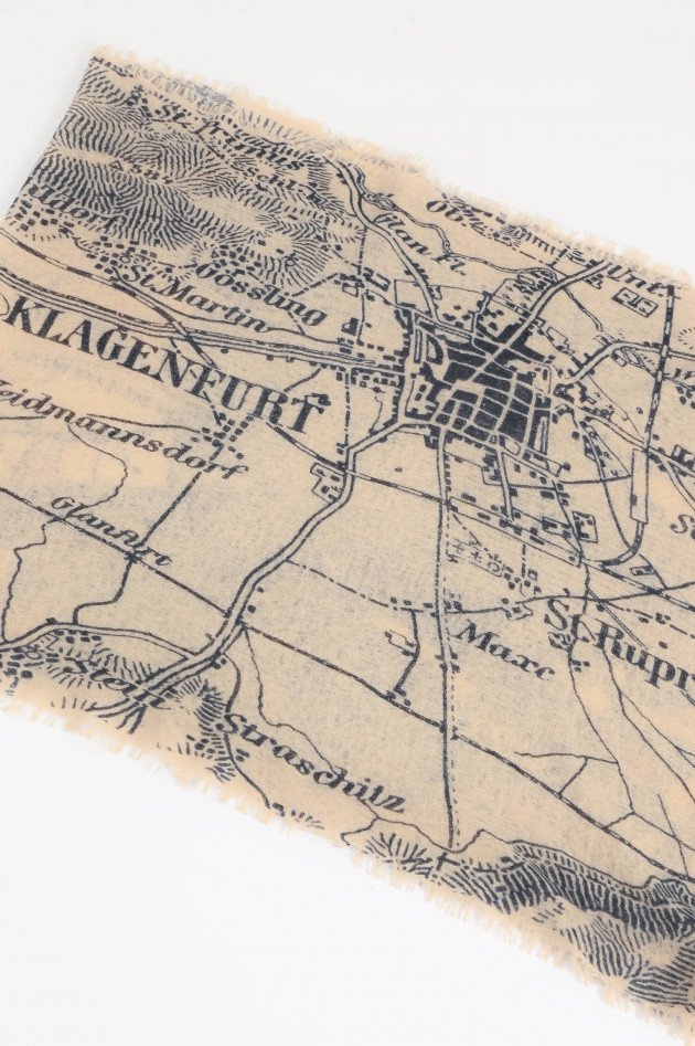 1868 Cashmere Schal KLAGENFURT in Creme/Navy