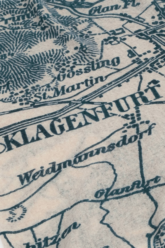 1868 Cashmere Schal KLAGENFURT in Creme/Grün