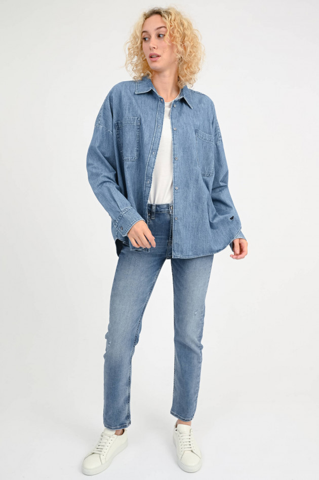 Adriano Goldschmied Straight Jeans GIRLFRIEND in Mittelblau