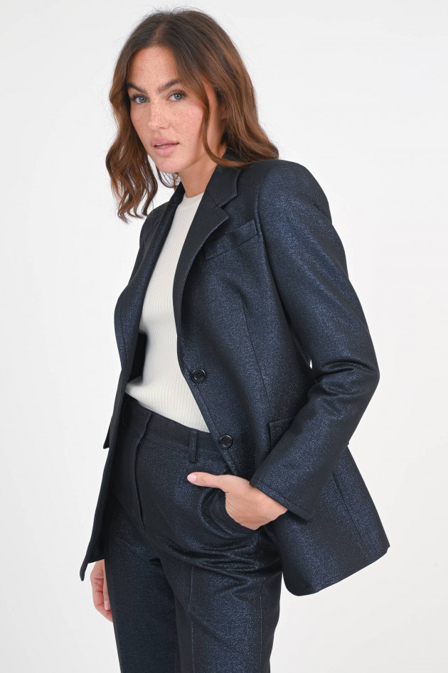 Akris Punto Blazer aus Metallic-Material in Dunkelblau