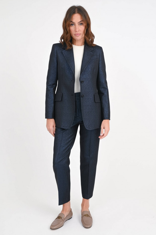 Akris Punto Blazer aus Metallic-Material in Dunkelblau