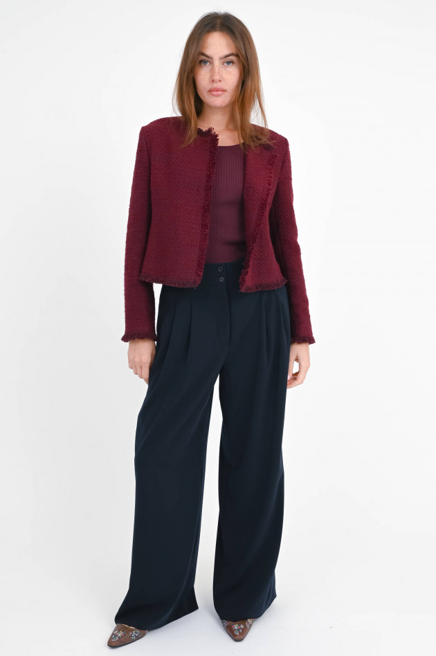 Akris Punto Wide-Leg Hose mit Bundfalten in Navy