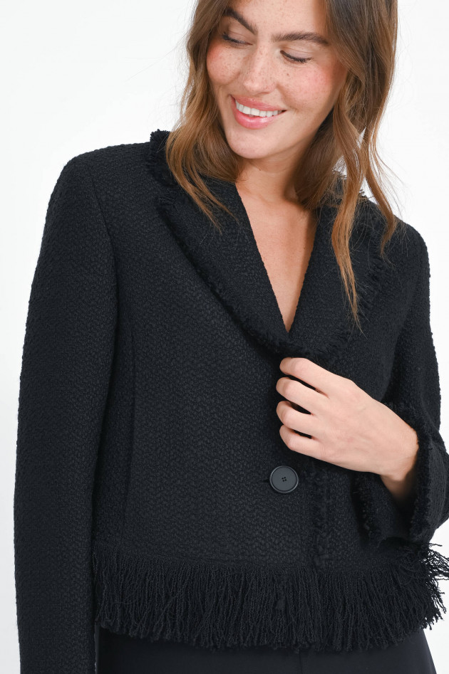 Akris Punto Kurze Tweed-Jacke in Black