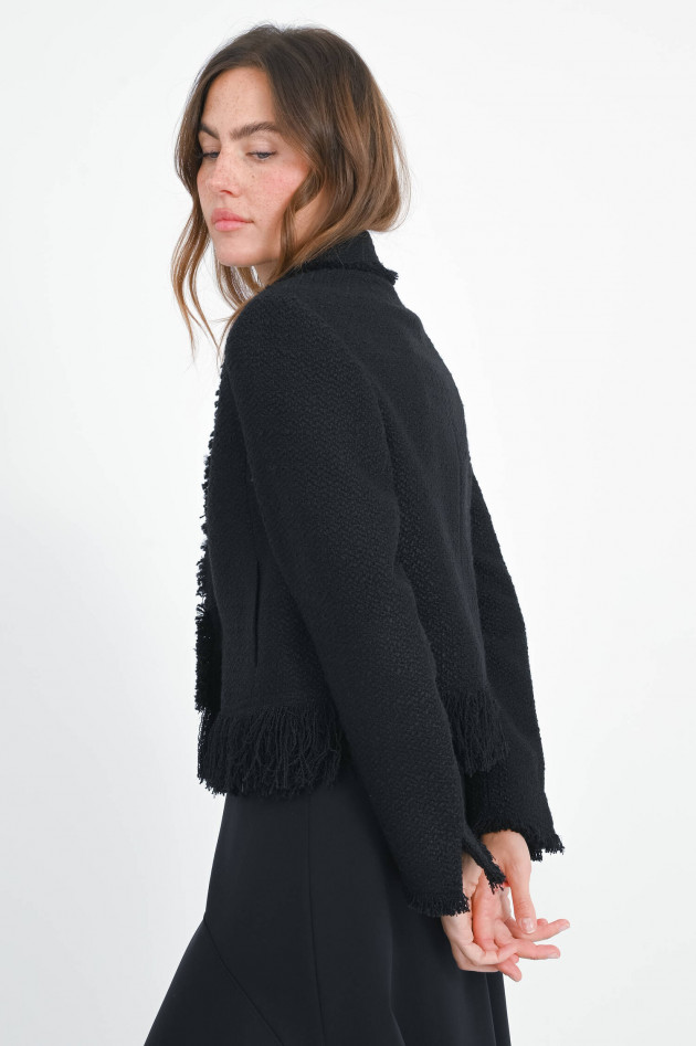 Akris Punto Kurze Tweed-Jacke in Black