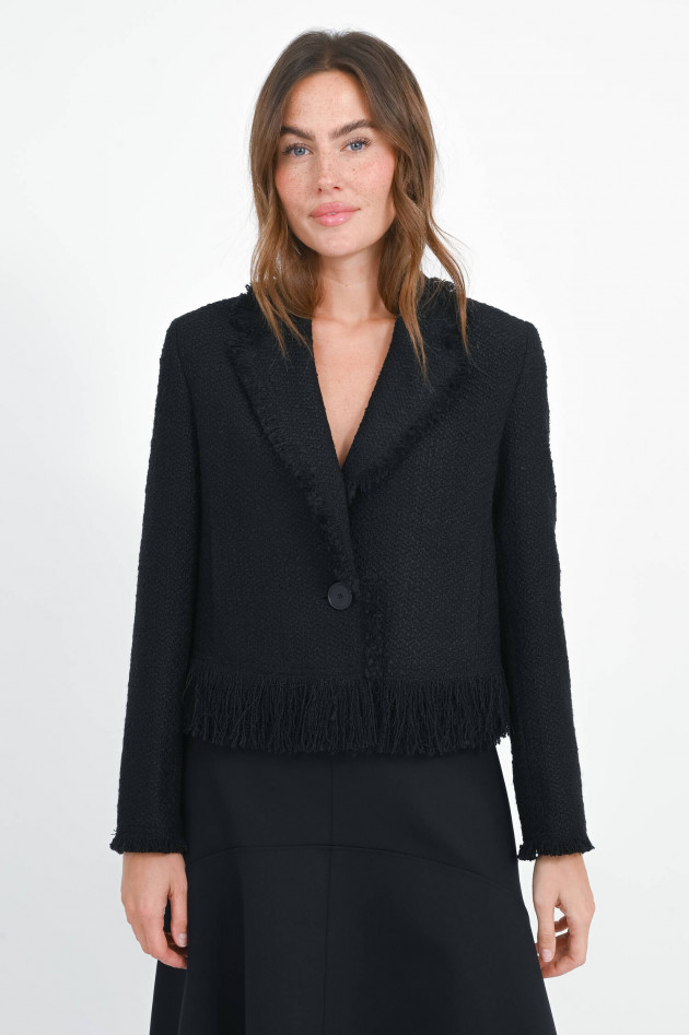 Akris Punto Kurze Tweed-Jacke in Black