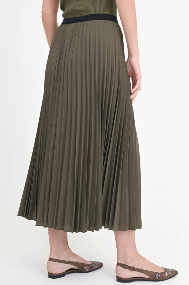 Akris Punto Midi-Plisseerock in Khaki