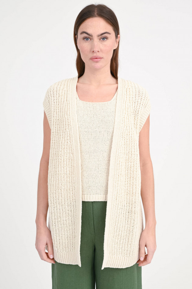 Akris Punto Strickgilet mit offener Kante in Cashew