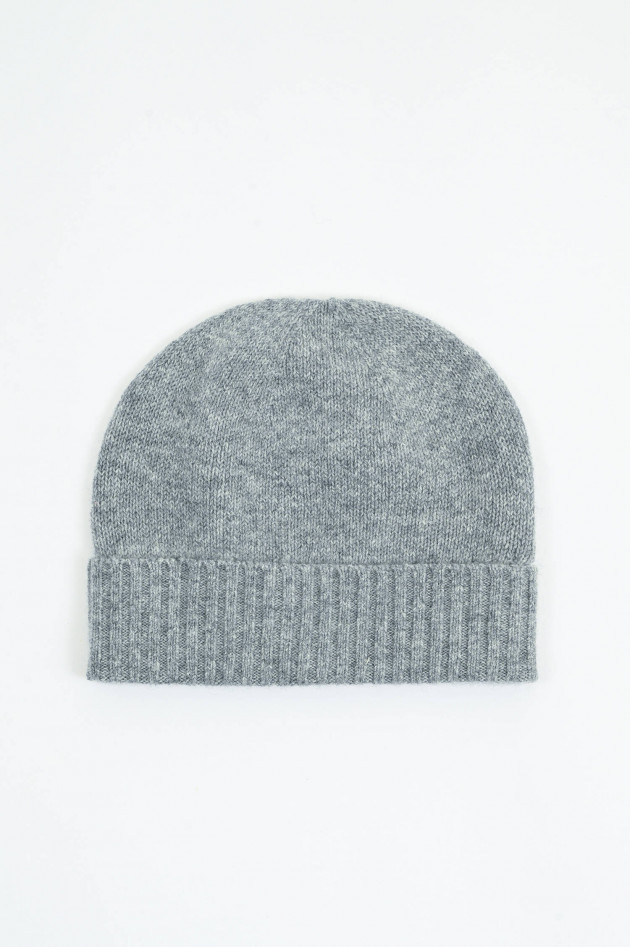 Allude Cashmere-Mütze in Grau meliert